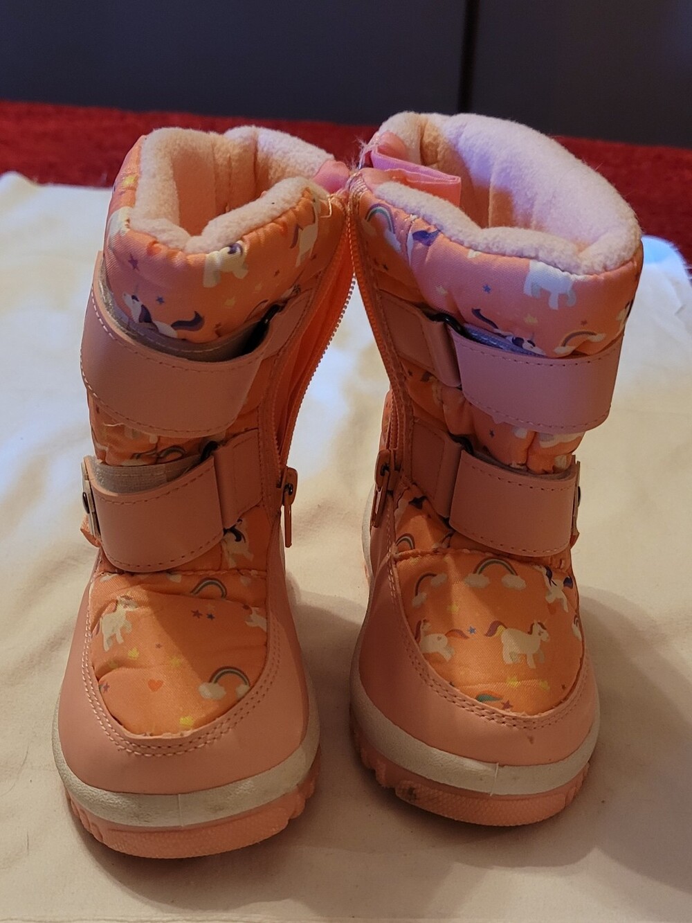 pink and peach toddlers snow boots